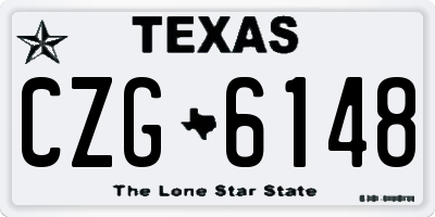 TX license plate CZG6148