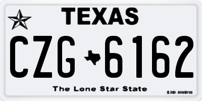 TX license plate CZG6162