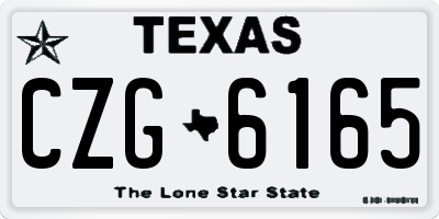 TX license plate CZG6165