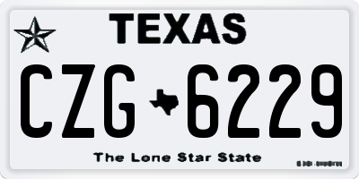 TX license plate CZG6229