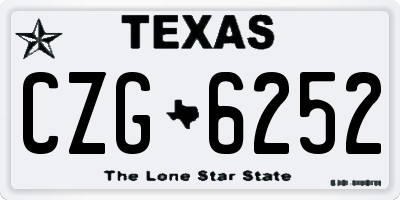 TX license plate CZG6252