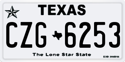 TX license plate CZG6253