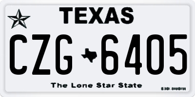 TX license plate CZG6405