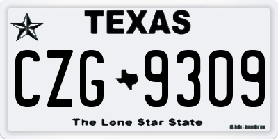 TX license plate CZG9309