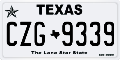 TX license plate CZG9339