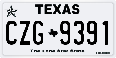TX license plate CZG9391