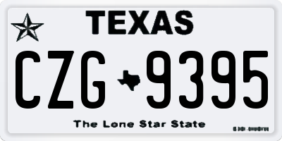 TX license plate CZG9395