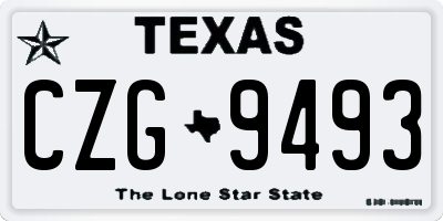 TX license plate CZG9493