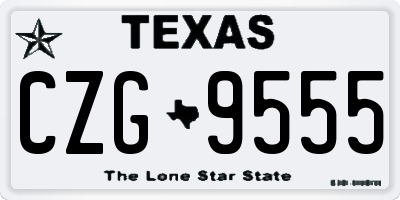 TX license plate CZG9555