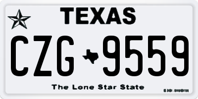 TX license plate CZG9559