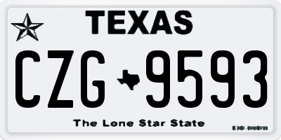 TX license plate CZG9593