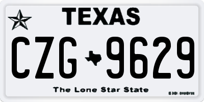 TX license plate CZG9629