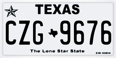 TX license plate CZG9676