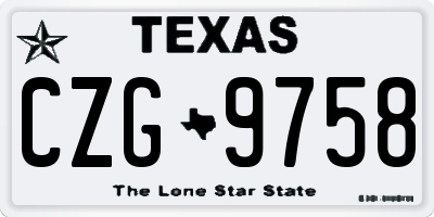 TX license plate CZG9758