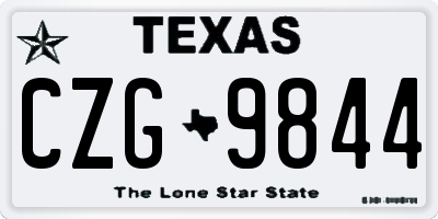 TX license plate CZG9844