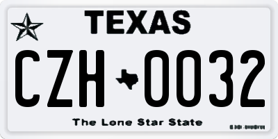 TX license plate CZH0032