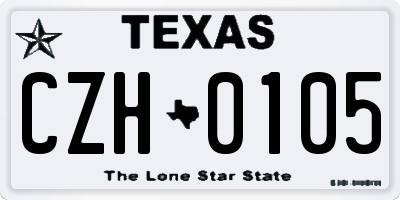 TX license plate CZH0105