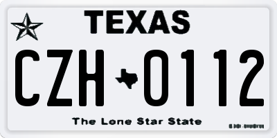 TX license plate CZH0112
