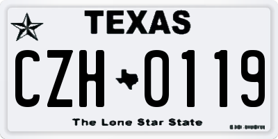 TX license plate CZH0119