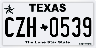 TX license plate CZH0539