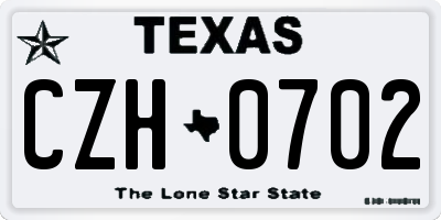 TX license plate CZH0702