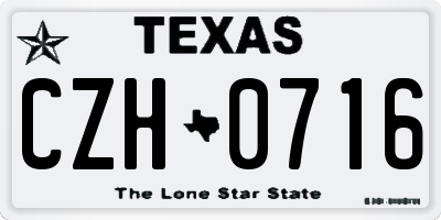 TX license plate CZH0716
