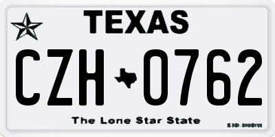TX license plate CZH0762
