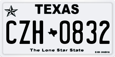 TX license plate CZH0832