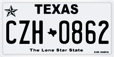 TX license plate CZH0862
