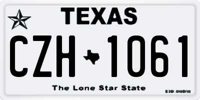 TX license plate CZH1061