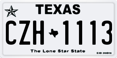 TX license plate CZH1113