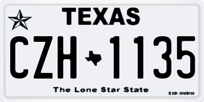 TX license plate CZH1135