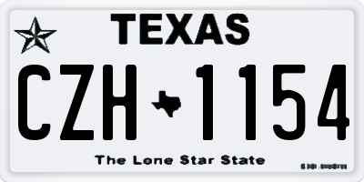 TX license plate CZH1154