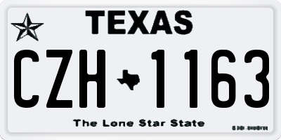TX license plate CZH1163