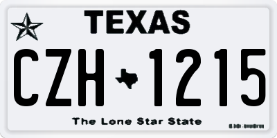 TX license plate CZH1215