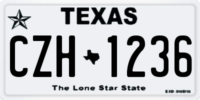 TX license plate CZH1236
