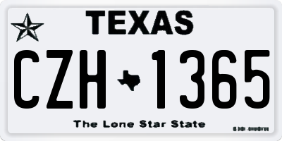TX license plate CZH1365