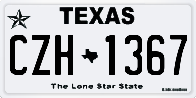 TX license plate CZH1367