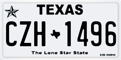 TX license plate CZH1496