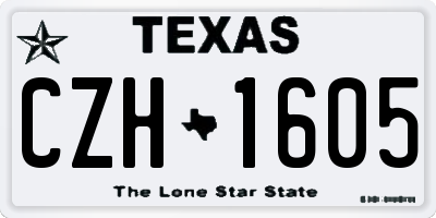 TX license plate CZH1605