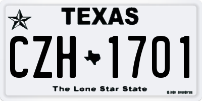 TX license plate CZH1701