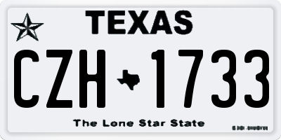 TX license plate CZH1733