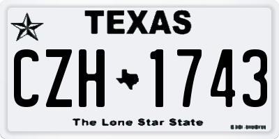 TX license plate CZH1743