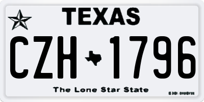 TX license plate CZH1796