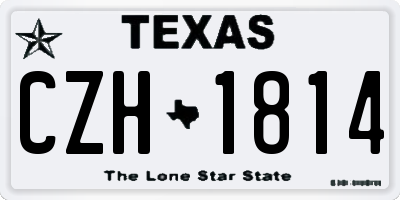 TX license plate CZH1814