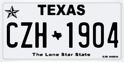 TX license plate CZH1904