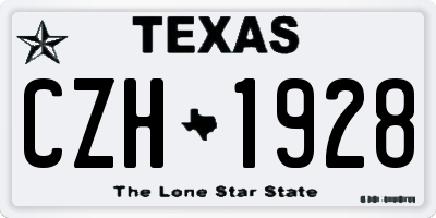 TX license plate CZH1928