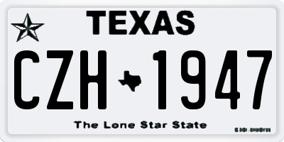 TX license plate CZH1947
