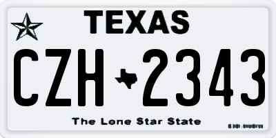 TX license plate CZH2343