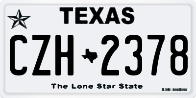 TX license plate CZH2378